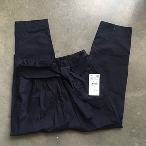 Zara navy cotton pants